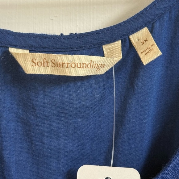 Soft Surroundings Womens Size 3X Kara Shimmer Tiered Sequin Blue Maxi Dress Plus - Picture 5 of 10